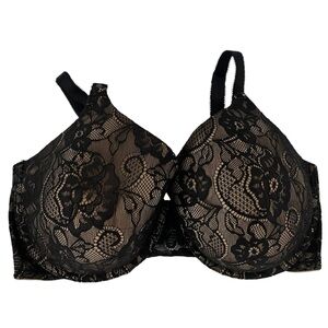 Motherhood Maternity Intimates Black Lace W/ Nude Underlay Nursing Bra Size 36E